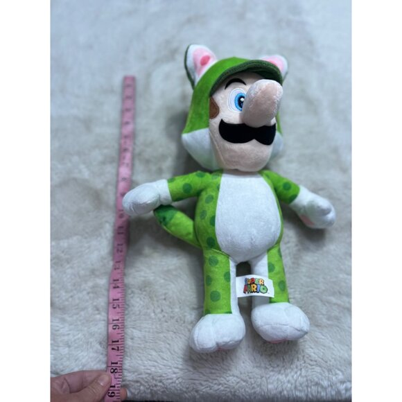 Super Mario Cat Luigi Plush Toy 15" Green & White Soft Stuffed Animal - Picture 6 of 6